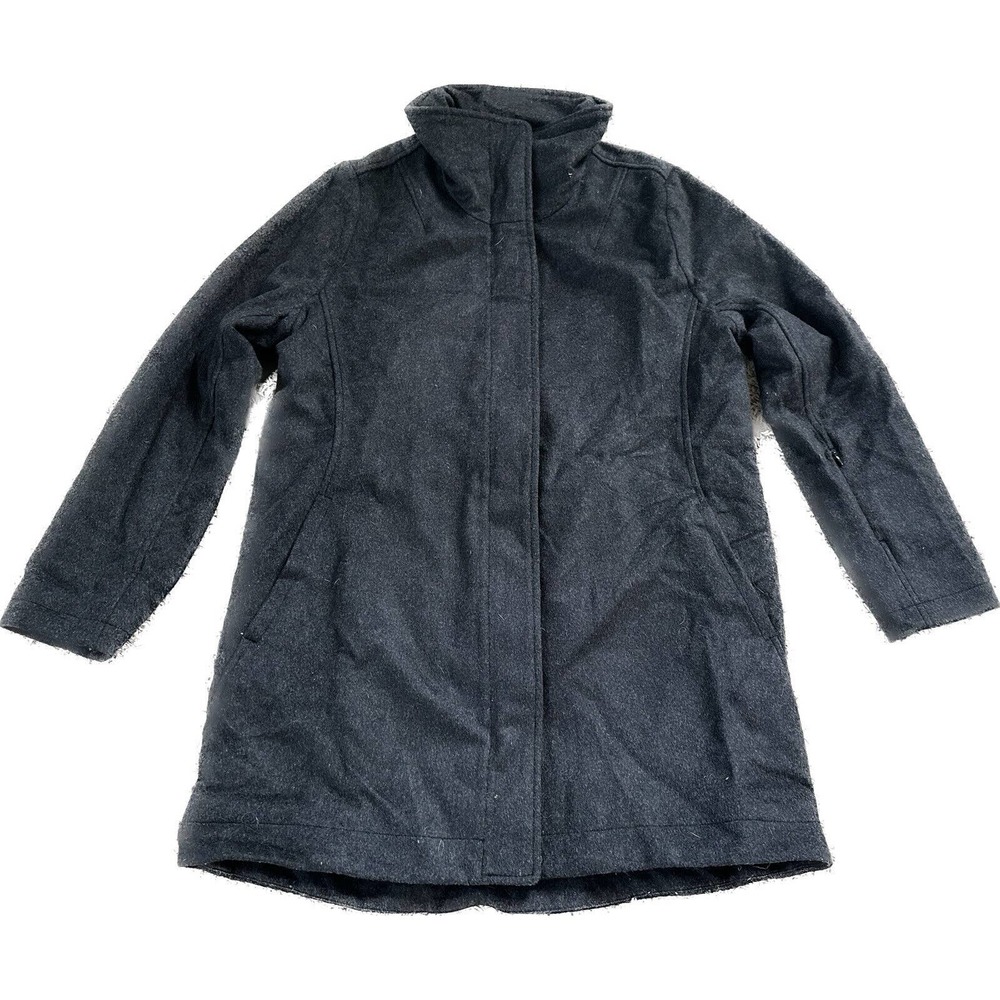 Pendleton Womens Medium Wool Coat Rainbow Hudson Bay Lined Charcoal Full Zip